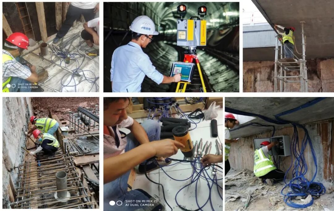 Engineers carrying out laser scanning, instrumentation and inspection on infrastructure sites